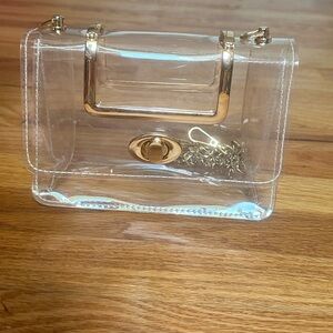 Clear Gold-Accented Women’s Bag